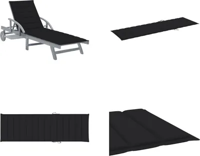 Image de vidaXL Bain de soleil avec support Acacia massif - Bain de soleil - Bain de soleil en bois - Bain de soleil en bois