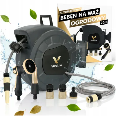 Zdjęcie produktu dla Automatyczny Bęben Zwijacz Na Wąż Ogrodowy Naścienny Zwijak 1/2 22M