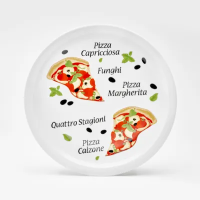Produktbild von Pizzateller Margherita Ø 30,5 cm 6er-Set – Van Well – großer Servierteller aus Porzellan