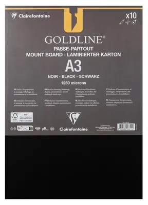 Zdjęcie produktu dla Clairefontaine 10 passe-partout A3 sw, 1,25 mm 96815C