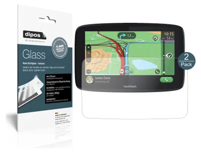 Produktbild von 2x Schutzfolie für TomTom GO Essential 6 matt - Anti-Shock 9H Folie dipos Glass
