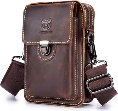 Produktbild von MODFU Umhängetasche, Henkeltasche, Handtasche Leder ,Tragetasche, Handytasche Braun
