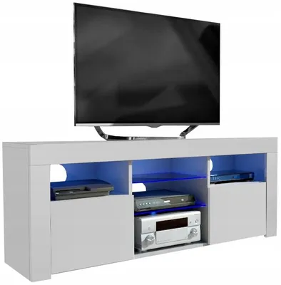 Zdjęcie produktu dla Szafka rtv pod telewizor 140 150 biała cała biały mat 145