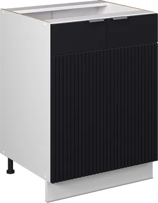 Produktbild von Küchenunterschrank Vicco Fame-Line Schwarz gestreift 60 cm ohne Arbeitsplatte, Model 50622