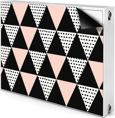 Produktbild von Magnet Radiator Magnet Mat Heizkörperverkleidung Heizkörper-Abdeckung Heizung 100x60 cm - Geometrische Dreiecke