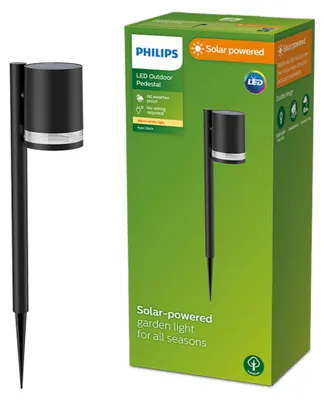 Zdjęcie produktu dla Philips Lampa słupkowa/przyścieżkowa Fyce 1,5 W, Zewnętrzne oświetlenie postument/słup, Czarny, Plastik, IP44, Patio, Ogród, III