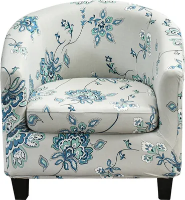 Obrázek produktu pro 2 kusy Stretch Couch Cover Printed Club Chair Cover Geometrický vzor Tub Chair Cover, White Flower