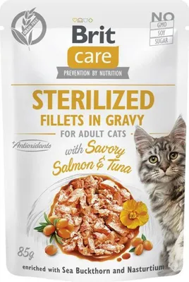 Produktbild von BRIT Care Cat Sterilized Salmon&Tuna Pouch – Nassfutter für Katzen – 85 g
