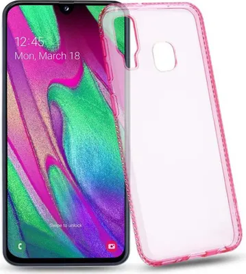 Zdjęcie produktu dla Etui Cadorabo do Samsung Galaxy A40 etui ochronne w kolorze różowym Etui Pokrowiec TPU silikonowe etui na telefon komórkowy z kryształkami górskimi Etui