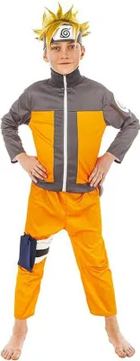Produktbild von Naruto™-Kostüm für Kinder Lizenz orange-schwarz 9 bis 10 Jahre (140 cm)