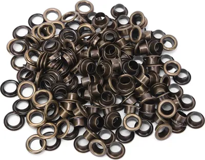 Produktbild von 100pcs 6mm Messing Doppelsiedel Eyelet Hohlniet Nieten für Kleidungssack / Gürtelschuh (Bronze)