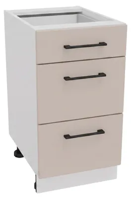 Produktbild von Küchenunterschrank 3 Schubladen 40 cm - Beige matt - ohne Arbeitsplatte - Unterschränke Küche