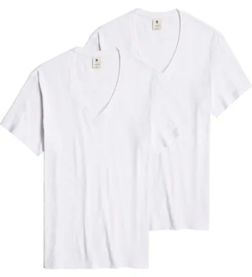 Image de G-star Base T-shirt à manches courtes 2 unités Blanc XL Homme Blanc XL