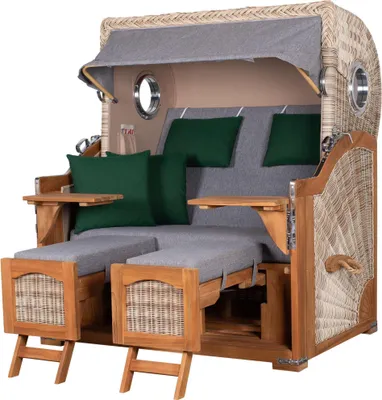 Produktbild von Strandkorb-Set - bene living - Ammersee Grande XL Teak - PE shell - Modell 571 - inkl. Liftersystem