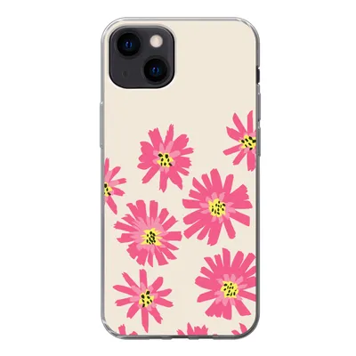 Produktbild von MuchoWow® Handyhülle Schutzhülle Hülle für iPhone 13 Blumen - Muster - Minimalismus Silikon Softcase Handy Hülle - Karteninhaber