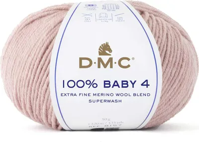 Produktbild von DMC 100% Baby 4 – extrafeines Merinogarn (75 % Merino, 25 % Polyamid) (Farbe 104)