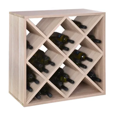 Produktbild von Weinregal 60 cm, Modul RAUTEN, Eiche natur, Holz