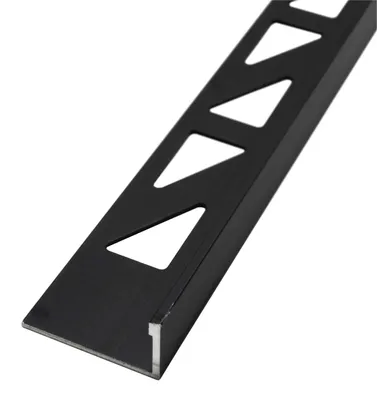 Produktbild von Dalsys 2,5m Fliesenschiene, L Profil, 10mm, Schwarz, Aluminium eloxiert, Fliesenprofil Winkelprofil, Abschlussleiste Fliesenabschlussprofil, Fliesen Eckschutzschiene