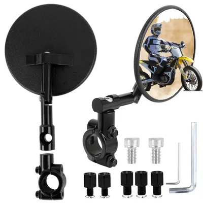 Produktbild von Lenkerendenspiegel E- 7/8 Zoll mit M8 M10 Schrauben rund Motorrad E-Scooter ATV