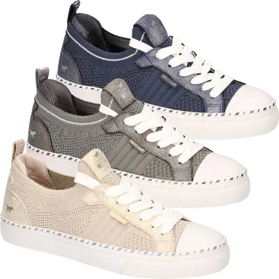 Produktbild von Mustang Damen Sneaker Schnürschuhe Häkeloptik 1376-302, Größe:39 EU, Farbe:Blau