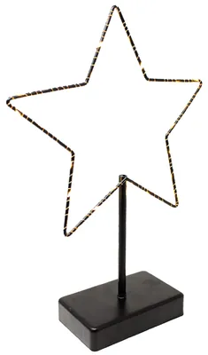 LED-Dekosterne mit 30 LEDs, Metallständer, 24x5x34 cm, warmweiß