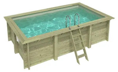 Immagine prodotto di Piscina in legno AQUA 4.65 x 2.85 - H.1.24 m, sabbia, con supporti da cementare