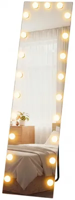Produktbild von HOMCOM Ganzkörperspiegel 150 x 40 cm RGB-LED Standspiegel mit 21 Glühbirnen