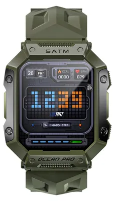 Obrázek produktu pro LOKMAT OCEAN PRO chytré náramkové sportovní hodinky 1,85palcový TFT LED plně dotykový displej fitness tracker IP68 vodotěsný monitor spánku/srdečního tepu/krvního tlaku Více sportovních režimů Připomenutí upozornění/volání/sedání Vzdálená kamera Kompatibilní s Android iOS