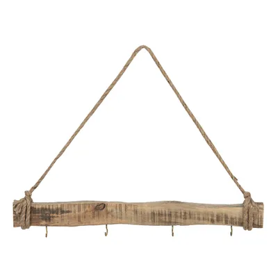 Produktbild von Clayre & Eef Wandgarderobe 4 Haken 50x3x5 cm Braun Holz Eisen
