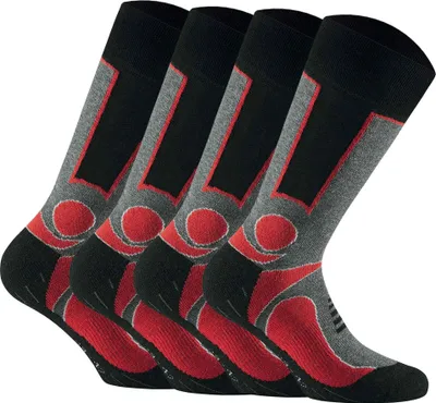 Produktbild von Rohner Basic Uni Trekking Socken, 4er Pack - Basic Outdoor Socks, Sportsocken Rot 43-46