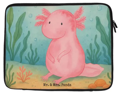 Produktbild von Mr. & Mrs. Panda Laptophülle Axolotl Niedlich Design 27 x 36 cm - Weiß - Geschenk, Weisheit, Notebooktasche, Laptop Hülle, Laptoptasche, Case, Freundin, Lebensstil, Liebe