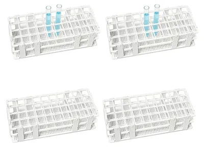 Image de Solidchoice - Support pour tubes à réaction, lot de 4, pour tubes de laboratoire - Plastique blanc