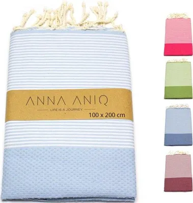 Produktbild von Famanu XXL Fouta Strand- und Saunatuch - 197 x 100 cm, 100% Baumwolle