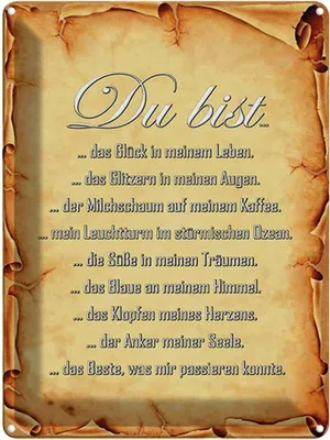 Produktbild von vianmo Blechschild 40x30 cm Du bist Glück in meinem Leben Spruch Zitat