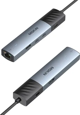 Produktbild von MOKiN USB-C Hub, 4K@60Hz HDMI, PD 100W Schnellladung, 7 iN 1 (HDMI 10 Gbps)