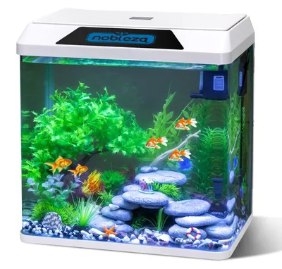 Imagen del producto de Acuario Completo - 30 litros - Rectangular - Vidrio - Blanco - Set de inicio