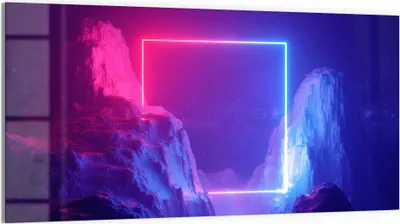 Produktbild von DEQORI Glasbild Echtglas 100x50 cm 'Kosmische Canyonreise' Wandbild Bild modern Deko