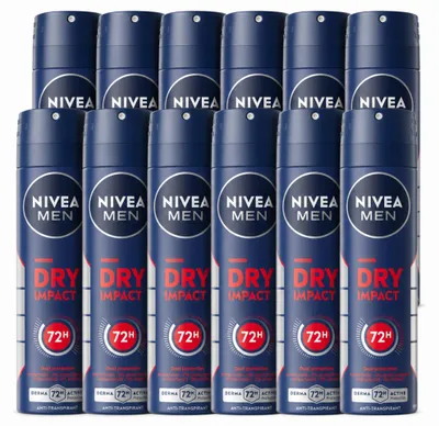 Produktbild von 12 x NIVEA MEN Deodorant Spray Dry Impact 150 ml - Vorteilspackung - 12 Stücke