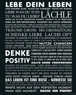 Produktbild von Lebe Dein Leben - schwarz - 40x50cm - Motivational Poster Kunstdruck
