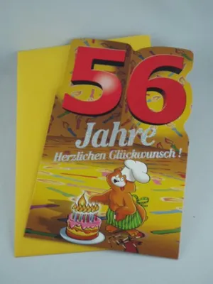 Produktbild von Hallmark - 91595 - Klappkarte, Geburtstag, 56 Jahre, mit Umschlag