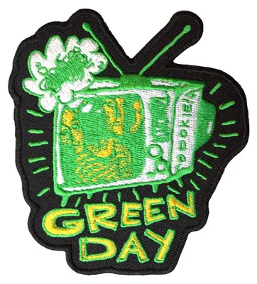 Produktbild von Green Day - Fernseher - Aufnäher zum Aufbügeln "Dookie Longview", gewebter Stoff RO12894 (Einheitsgröße) (Schwarz/Grün/Gelb)