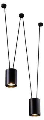 Zdjęcie produktu dla Lampa wisząca VIWIN czarna 2xGU10x18W metal wym:110x200x12cm IP20 Dohar