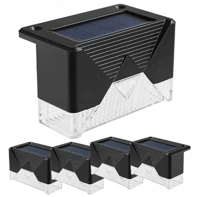 Produktbild von 4x LED Solarleuchten Wandlampen Zaunleuchten Gartenleuchten Außen Treppenlampen IP65 Kaltweiß