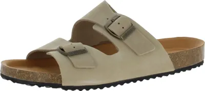 Produktbild von Vital 78011 Nature weiche und komfortable Pantoffel Herren mit Fussbett aus Leder mit Massagenoppen | Hausschuhe | Pantoletten | Detroit Lama EU 43