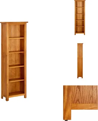 Obrázek produktu pro vidaXL Knihovna 5 přihrádek 45x22x140 cm dub masiv - Knihovny a regály
