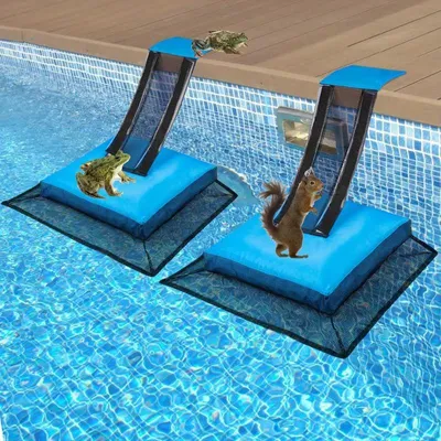 Obrázek produktu pro 2x Záchranná rampa pro zvířata, rampa pro záchranu zvířat do bazénů a rybníků, úniková rampa "Frog Log" pro žáby, myši a ještěrky, snadná instalace