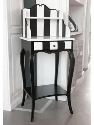 Obrázek produktu pro Designový telefonní stolek Casa Padrino černý / bílý 59 cm x 39 cm x v. 104 cm