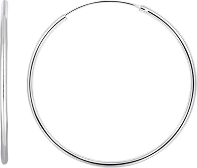 Produktbild von Karisma 1 Paar Klassisch Damen Creolen 925 Sterling Silber Stärke 2mm CR-PA108 Größe 50mm Farbwahl - Silber