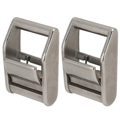 Image de 2 boucles de serrage en acier inoxydable 316 robuste pour sangles d'arrimage, largeur 27 mm