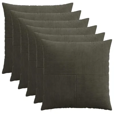 Obrázok produktu pre vidaXL Vankúšový poťah, 6 ks, ALMELO, antracitová farba, 70 x 70 cm, materiál: cord
